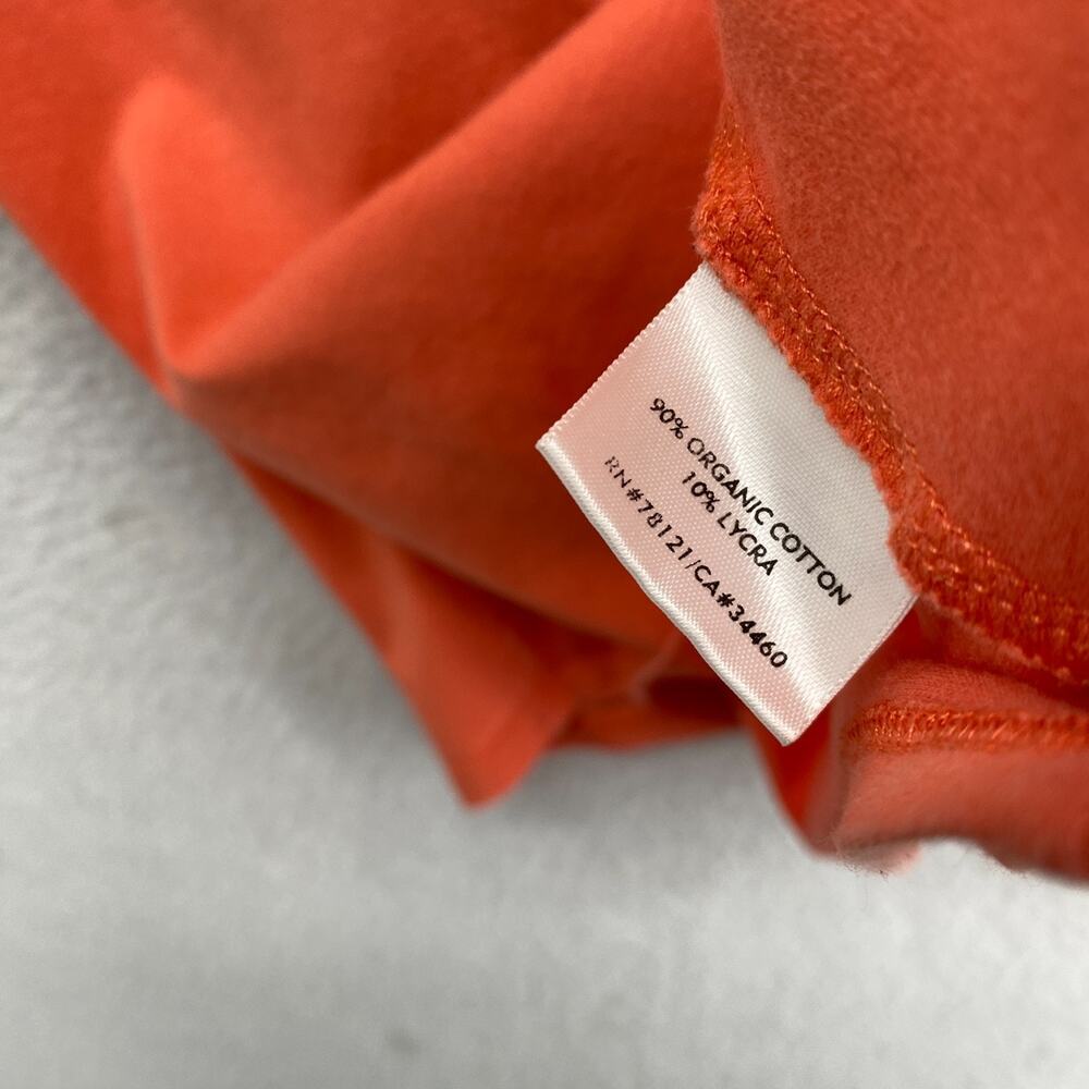 EILEEN FISHER Top M Stretch Organic Cotton Jersey Short Sleeve Basic Orange USA - Picture 7 of 10